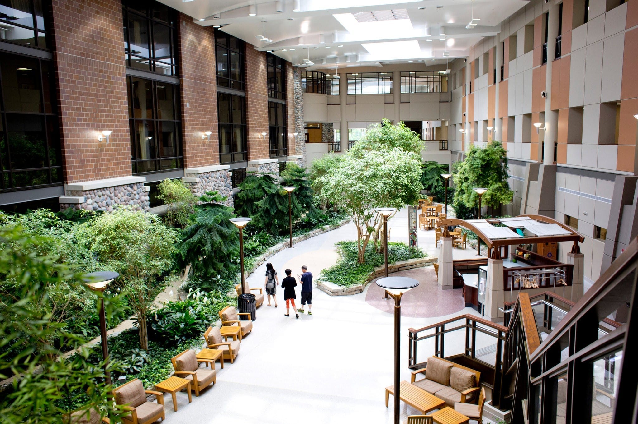 The atrium of the Henry Ford West Bloomfield Hospital outside Detroit